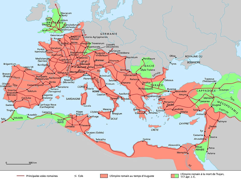 Carte des voies romaines principales