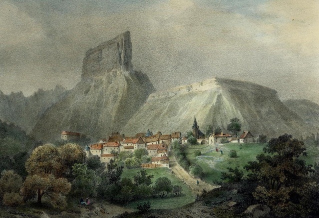 Le Mont Aiguille, d’après une gravure de Victor Cassien de 1829