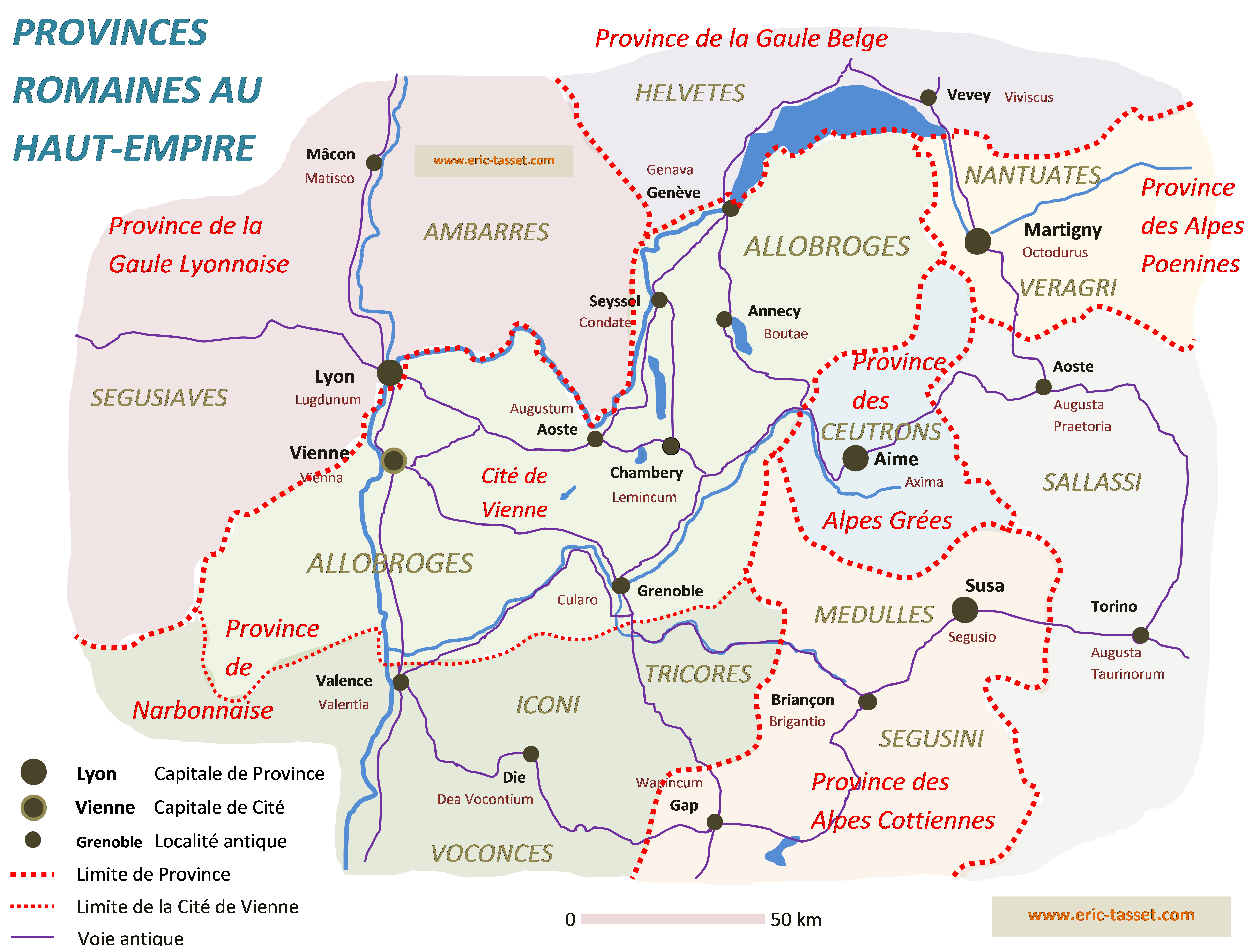 Carte des voies romaines principales